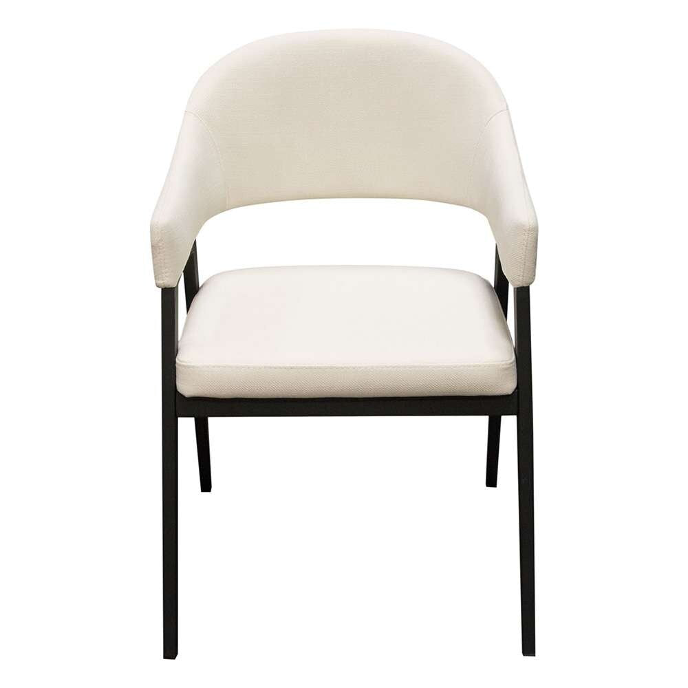 Diamond Sofa - Adele Dining/Accent Chairs in Cream Fabric w/ Black Powder Coated Metal Frame (Set of 2) - ADELEDCCM2PK veiw 2