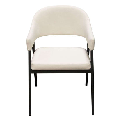 Diamond Sofa - Adele Dining/Accent Chairs in Cream Fabric w/ Black Powder Coated Metal Frame (Set of 2) - ADELEDCCM2PK veiw 2