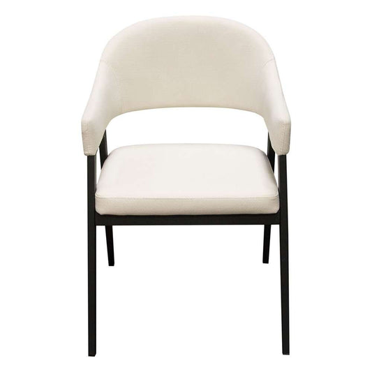 Diamond Sofa - Adele Dining/Accent Chairs in Cream Fabric w/ Black Powder Coated Metal Frame (Set of 2) - ADELEDCCM2PK veiw 2
