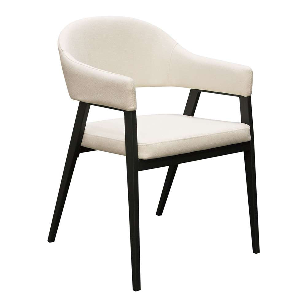 Diamond Sofa - Adele Dining/Accent Chairs in Cream Fabric w/ Black Powder Coated Metal Frame (Set of 2) - ADELEDCCM2PK veiw 6