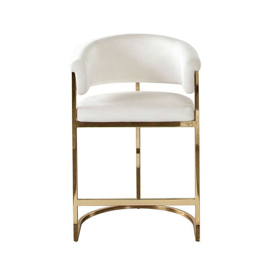Diamond Sofa - Solstice Counter Height Chair in Cream Velvet w/ Polished Gold Metal Frame - SOLSTICESTCM1PK veiw 1