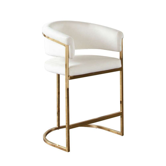 Diamond Sofa - Solstice Counter Height Chair in Cream Velvet w/ Polished Gold Metal Frame - SOLSTICESTCM1PK veiw 2