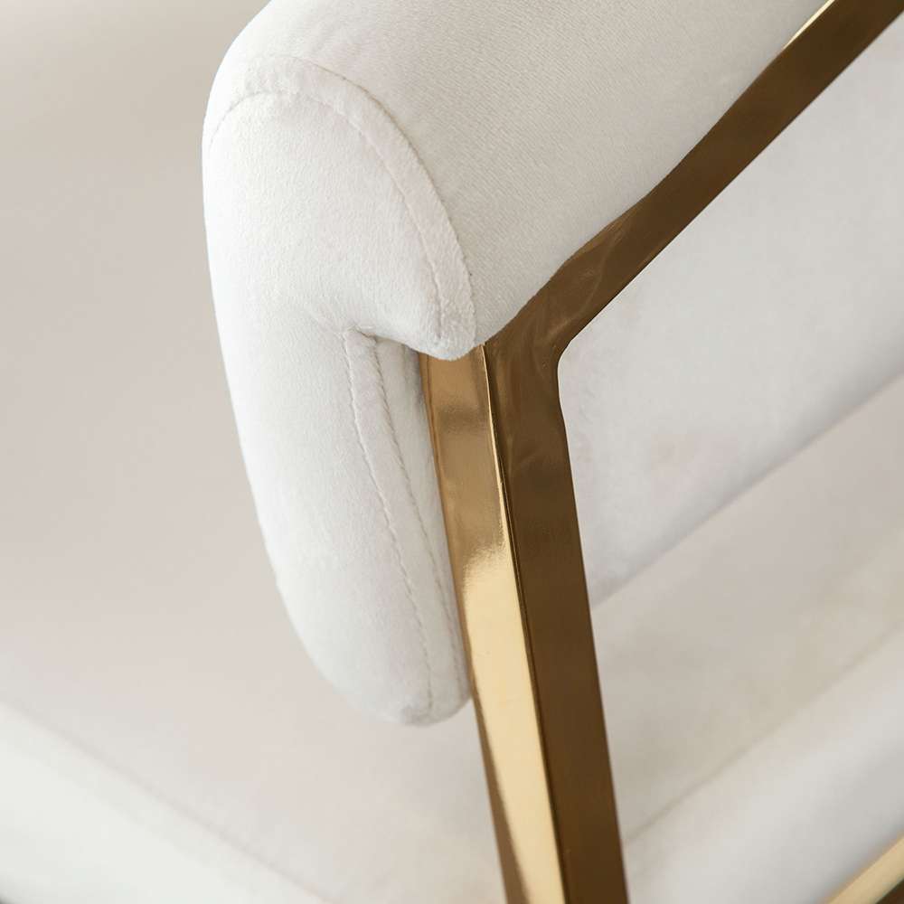 Diamond Sofa - Solstice Counter Height Chair in Cream Velvet w/ Polished Gold Metal Frame - SOLSTICESTCM1PK veiw 5