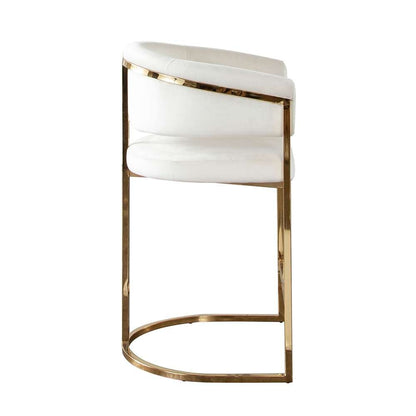 Diamond Sofa - Solstice Counter Height Chair in Cream Velvet w/ Polished Gold Metal Frame - SOLSTICESTCM1PK veiw 7