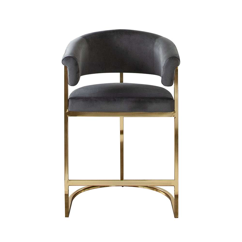 Diamond Sofa - Solstice Counter Height Chair in Grey Velvet w/ Polished Gold Metal Frame - SOLSTICESTGR1PK veiw 1