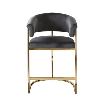 Diamond Sofa - Solstice Counter Height Chair in Grey Velvet w/ Polished Gold Metal Frame - SOLSTICESTGR1PK veiw 1