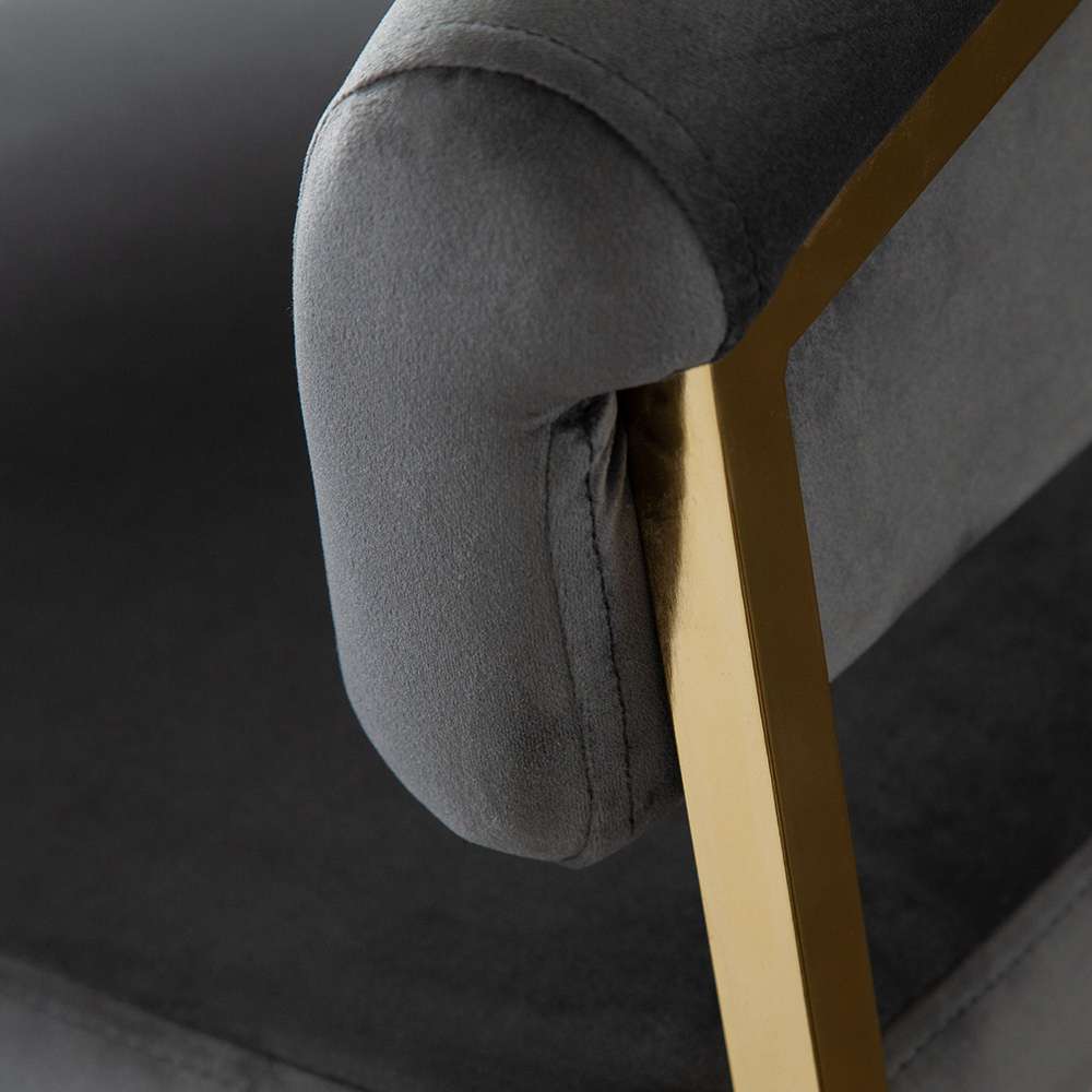 Diamond Sofa - Solstice Counter Height Chair in Grey Velvet w/ Polished Gold Metal Frame - SOLSTICESTGR1PK veiw 5
