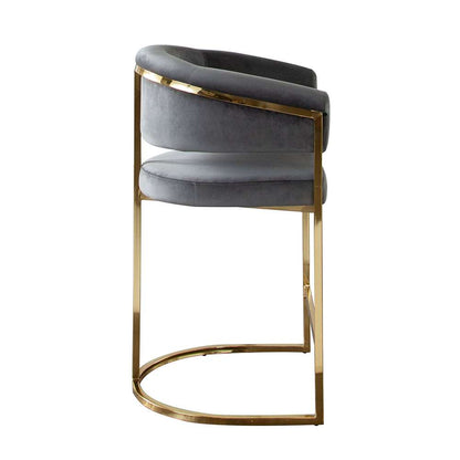 Diamond Sofa - Solstice Counter Height Chair in Grey Velvet w/ Polished Gold Metal Frame - SOLSTICESTGR1PK veiw 8