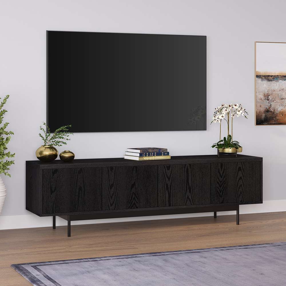Hudson & Canal - Abington Rectangular TV Stand for TVs up to 75in in Black Grain - TV2035 veiw 6
