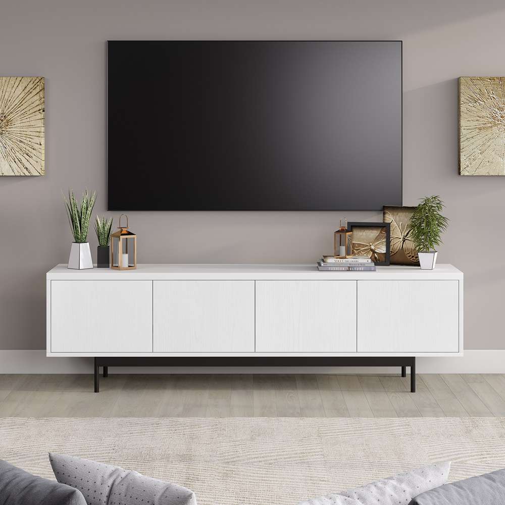 Hudson & Canal - Abington Rectangular TV Stand for TVs up to 75in in Alder White - TV2037 veiw 5