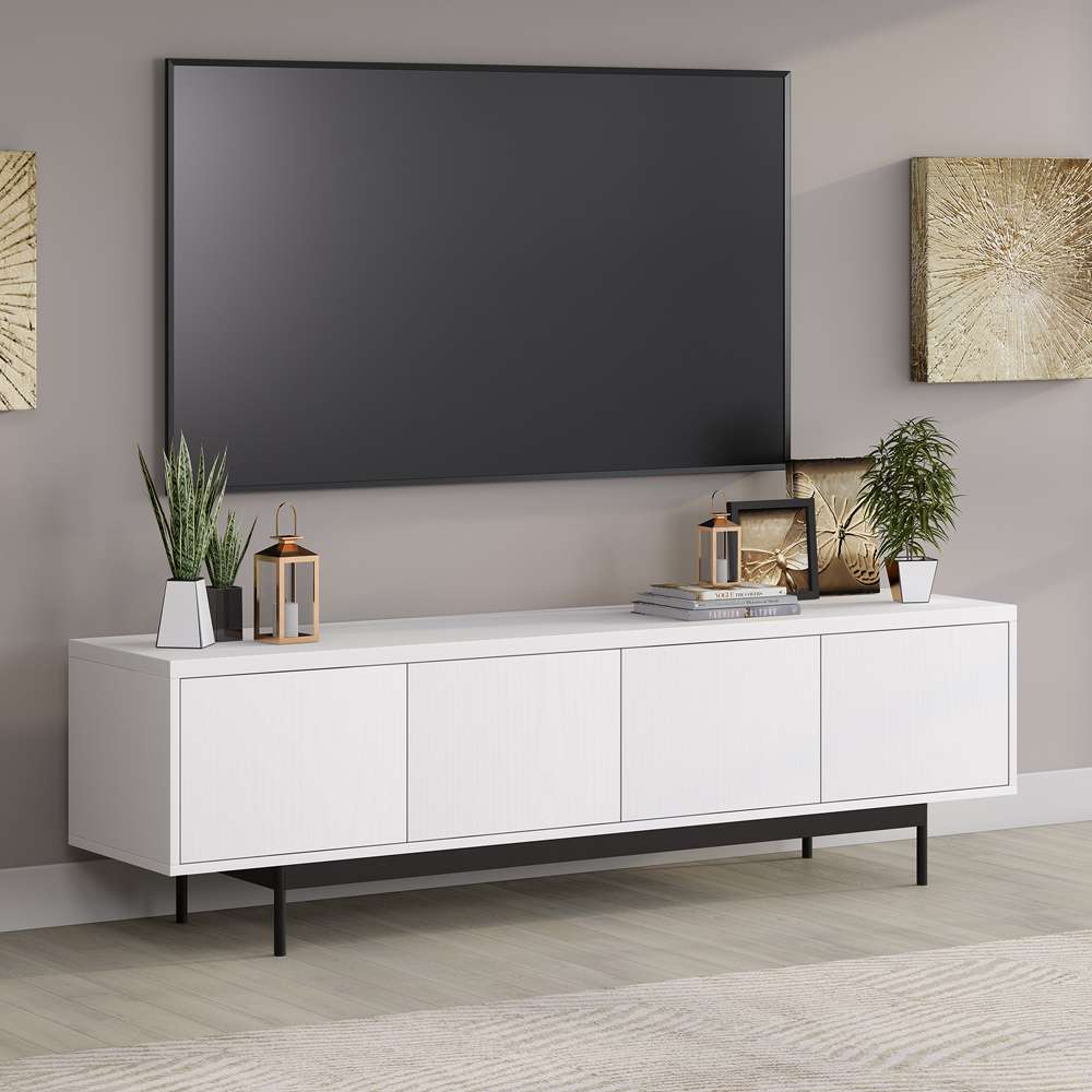 Hudson & Canal - Abington Rectangular TV Stand for TVs up to 75in in Alder White - TV2037 veiw 6