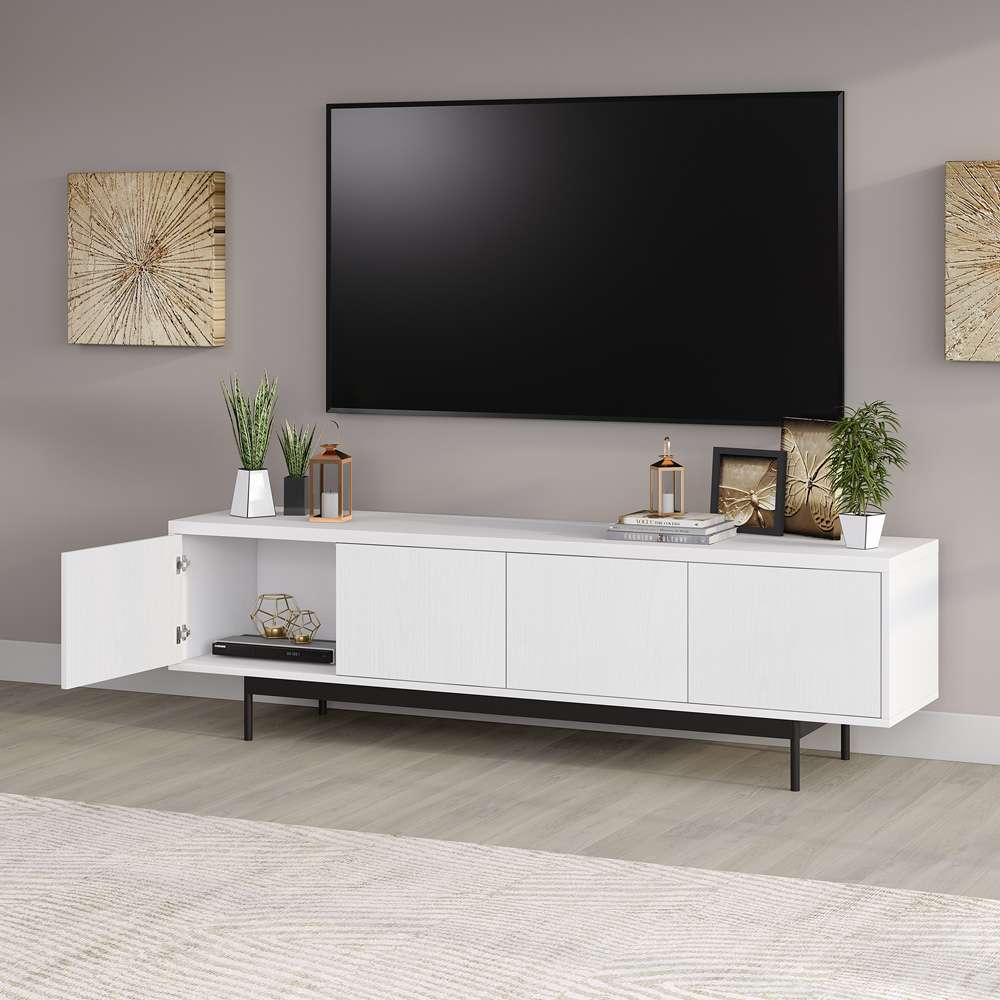 Hudson & Canal - Abington Rectangular TV Stand for TVs up to 75in in Alder White - TV2037 veiw 7