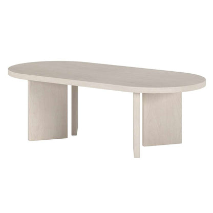 Hudson & Canal - Alma 48in Wide Oval Coffee Table in Alder White - CT2090 veiw 3