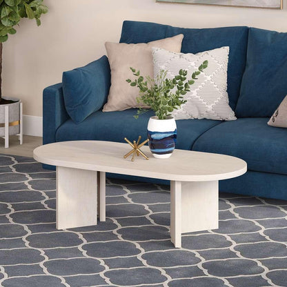 Hudson & Canal - Alma 48in Wide Oval Coffee Table in Alder White - CT2090 veiw 5