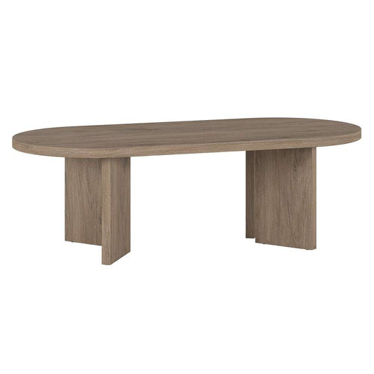 Hudson & Canal - Alma 48in Wide Oval Coffee Table in Antiqued Gray Oak - CT2089 veiw 1
