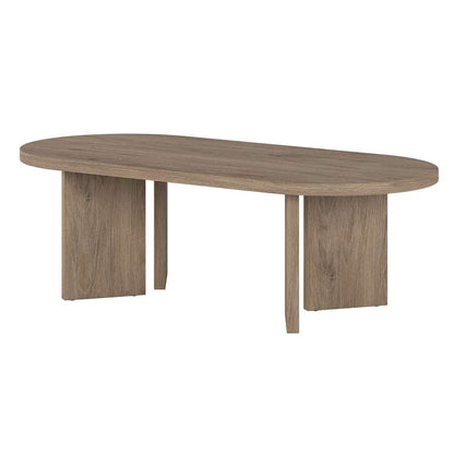 Hudson & Canal - Alma 48in Wide Oval Coffee Table in Antiqued Gray Oak - CT2089 veiw 3