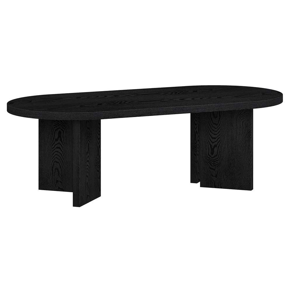 Hudson & Canal - Alma 48in Wide Oval Coffee Table in Black Grain - CT2088 veiw 1