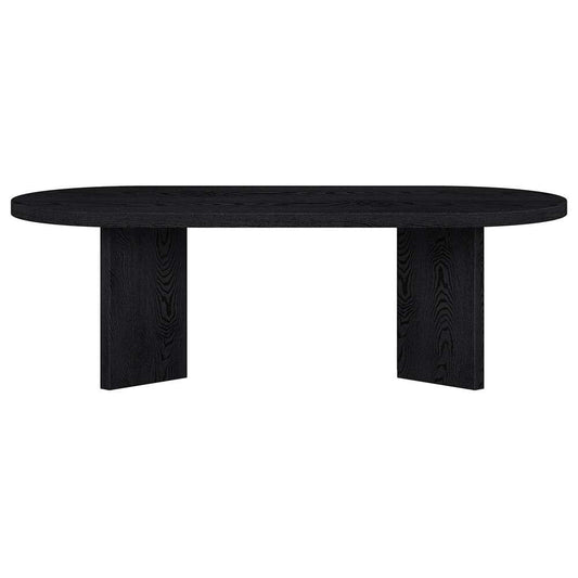 Hudson & Canal - Alma 48in Wide Oval Coffee Table in Black Grain - CT2088 veiw 2