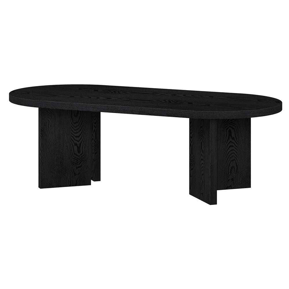 Hudson & Canal - Alma 48in Wide Oval Coffee Table in Black Grain - CT2088 veiw 3