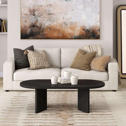 Hudson & Canal - Alma 48in Wide Oval Coffee Table in Black Grain - CT2088 veiw 6