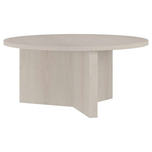 Hudson & Canal - Anders 36in Wide Round Coffee Table in Alder White - CT2093 veiw 1