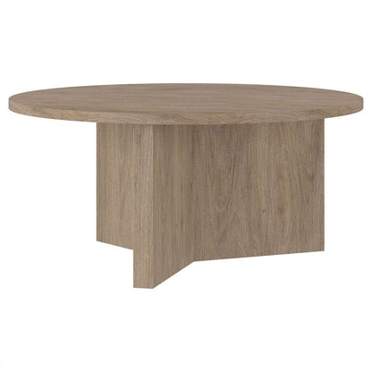 Hudson & Canal - Anders 36in Wide Round Coffee Table in Antiqued Gray Oak - CT2092 veiw 3