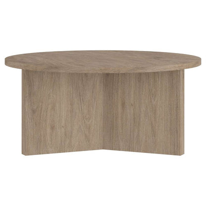 Hudson & Canal - Anders 36in Wide Round Coffee Table in Antiqued Gray Oak - CT2092 veiw 4
