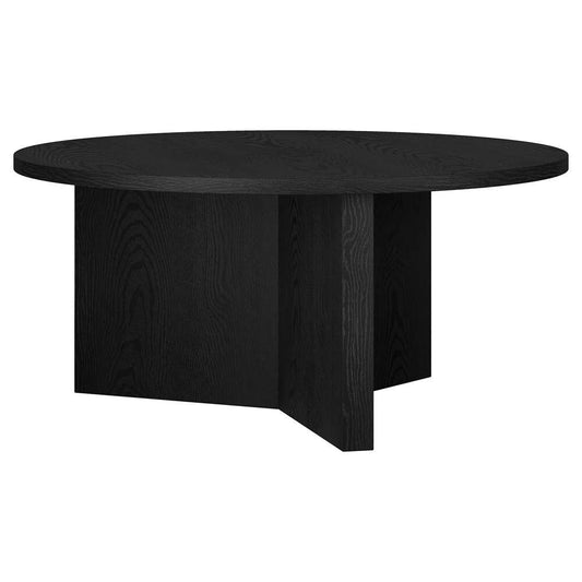 Hudson & Canal - Anders 36in Wide Round Coffee Table in Black Grain - CT2091 veiw 1