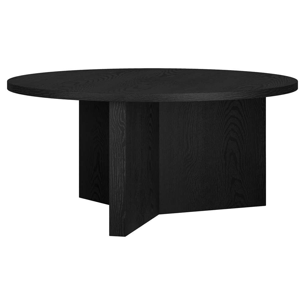 Hudson & Canal - Anders 36in Wide Round Coffee Table in Black Grain - CT2091 veiw 3