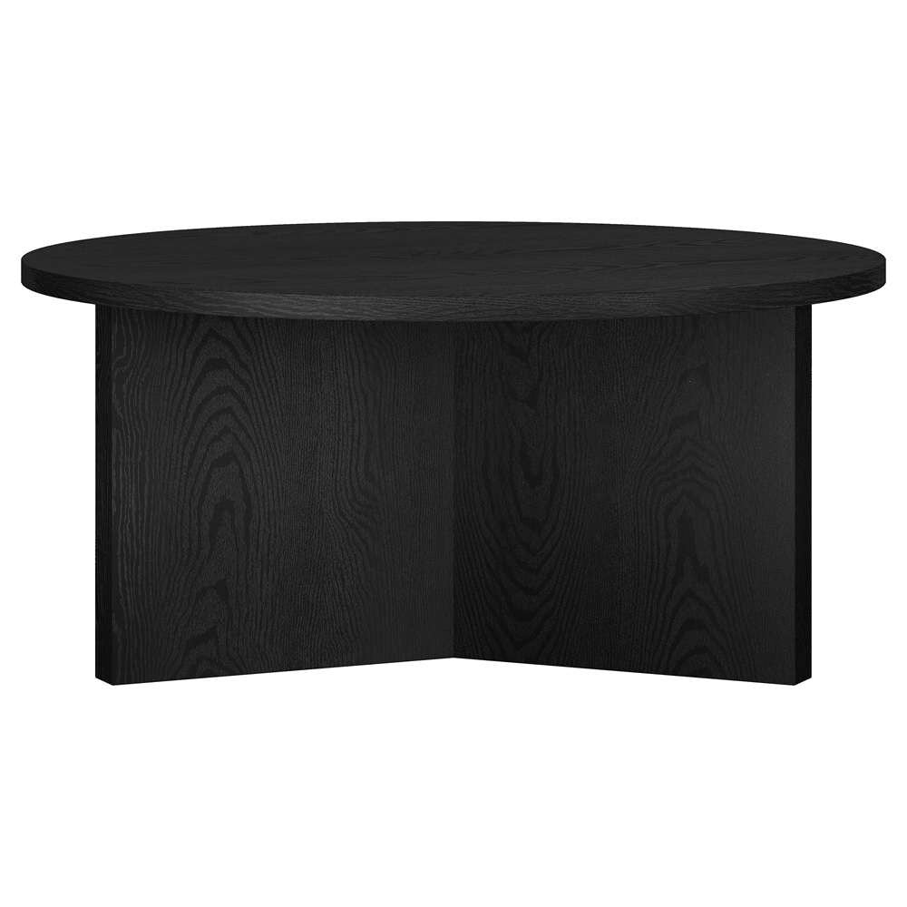 Hudson & Canal - Anders 36in Wide Round Coffee Table in Black Grain - CT2091 veiw 4