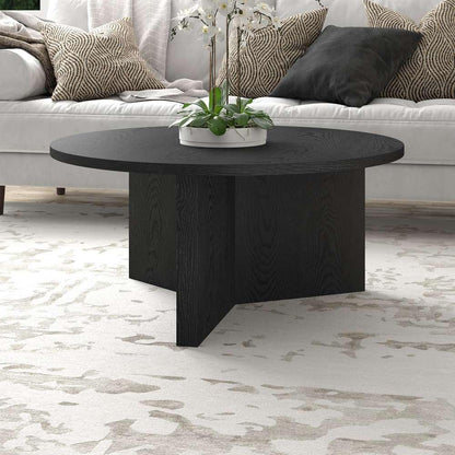 Hudson & Canal - Anders 36in Wide Round Coffee Table in Black Grain - CT2091 veiw 5