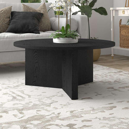 Hudson & Canal - Anders 36in Wide Round Coffee Table in Black Grain - CT2091 veiw 6