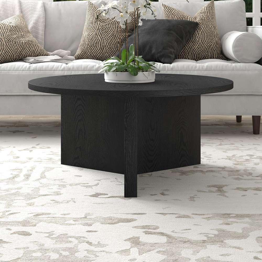 Hudson & Canal - Anders 36in Wide Round Coffee Table in Black Grain - CT2091 veiw 7