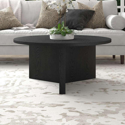 Hudson & Canal - Anders 36in Wide Round Coffee Table in Black Grain - CT2091 veiw 7