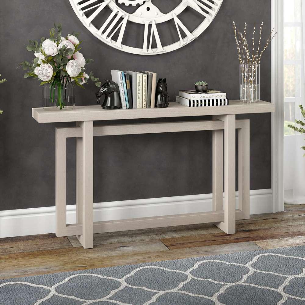 Hudson & Canal - Breslow 55in Wide Rectangular Console Table in Alder White - AT2067 veiw 4