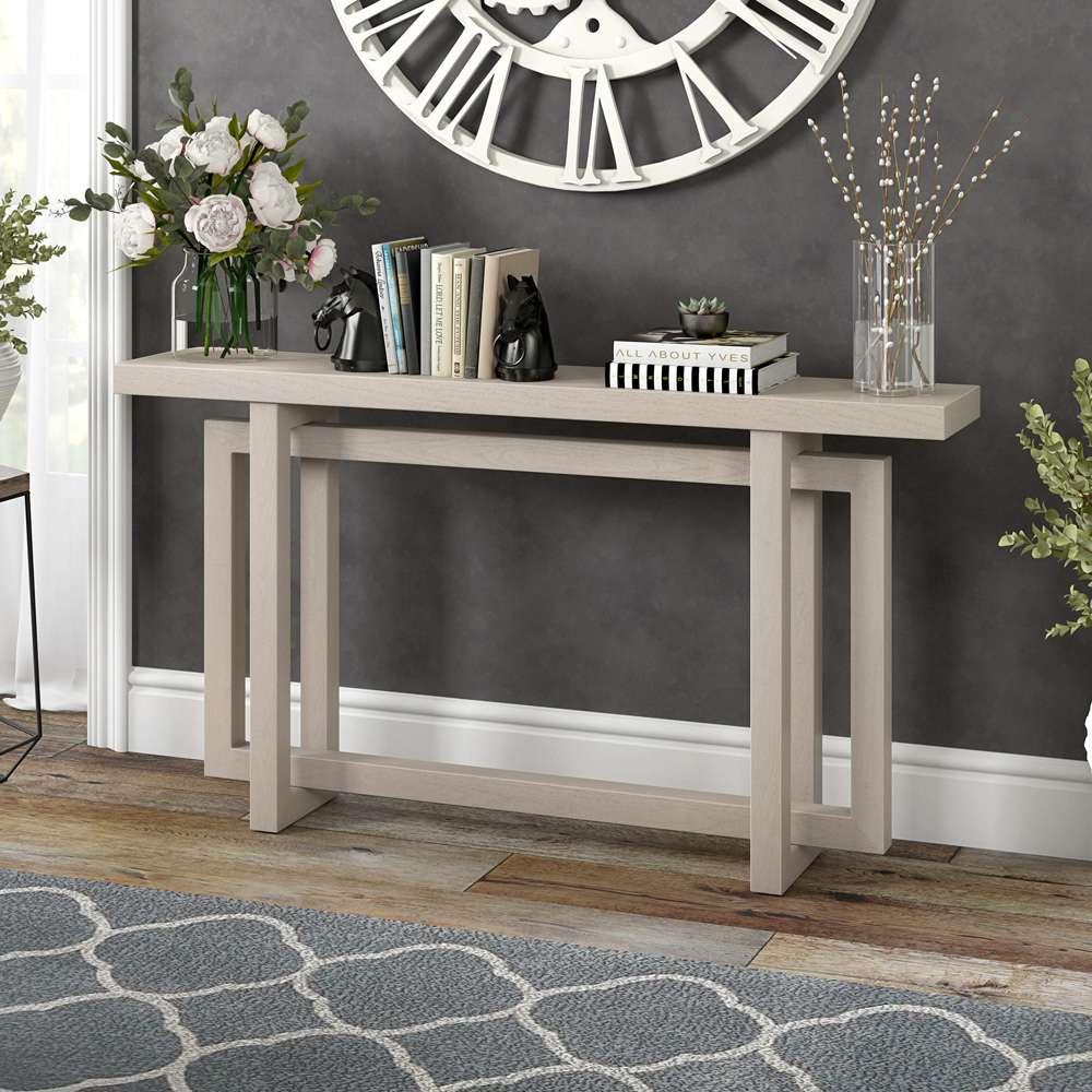 Hudson & Canal - Breslow 55in Wide Rectangular Console Table in Alder White - AT2067 veiw 6
