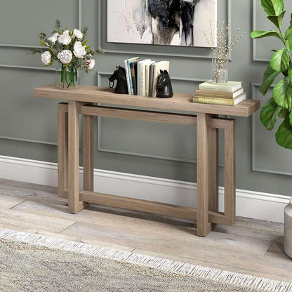 Hudson & Canal - Breslow 55in Wide Rectangular Console Table in Antiqued Gray Oak - AT2066 veiw 6