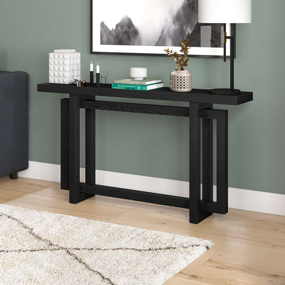 Hudson & Canal - Breslow 55in Wide Rectangular Console Table in Black Grain - AT2065 veiw 6