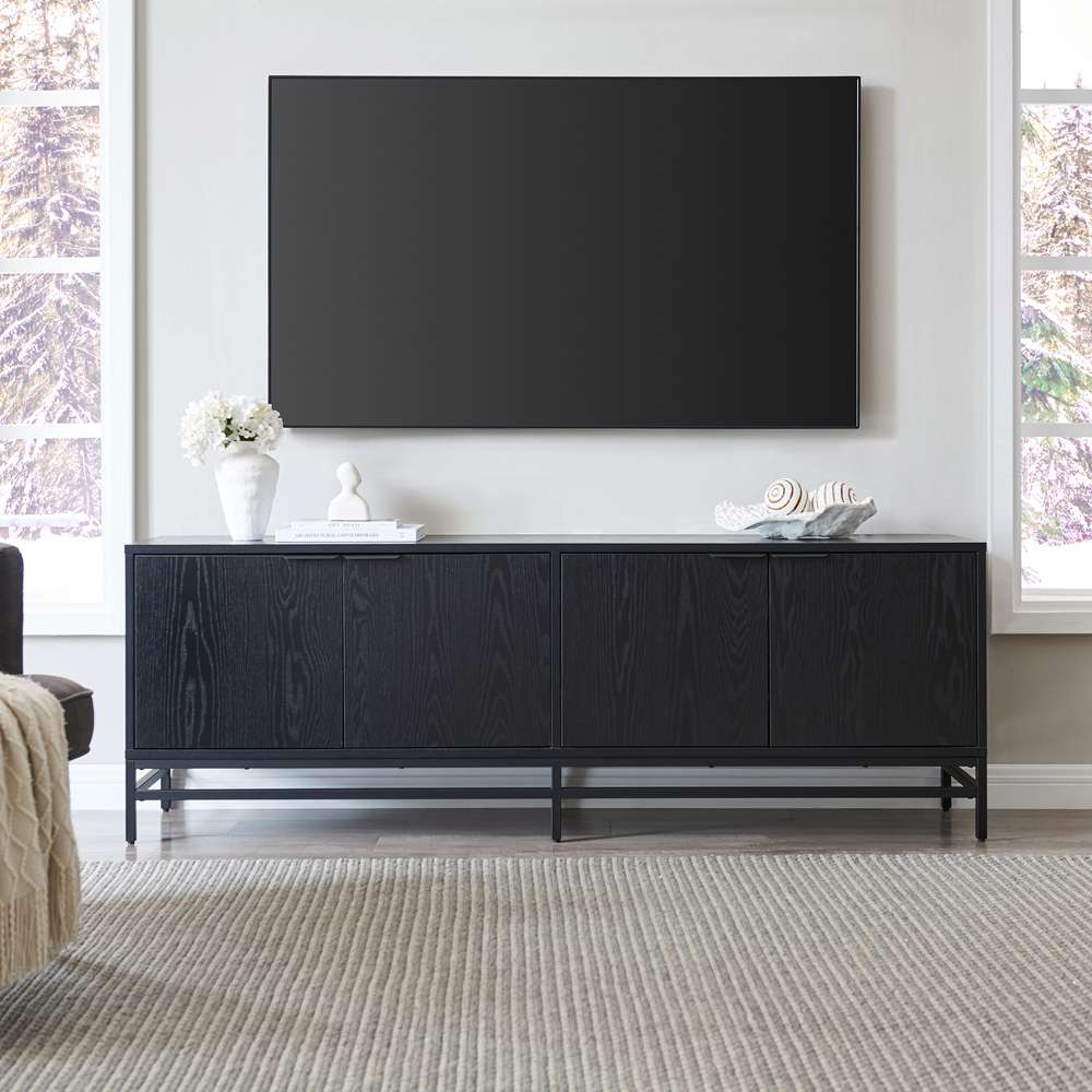 Hudson & Canal - Campello Rectangular TV Stand for TVs up to 78in in Black Grain - TV2072 veiw 6