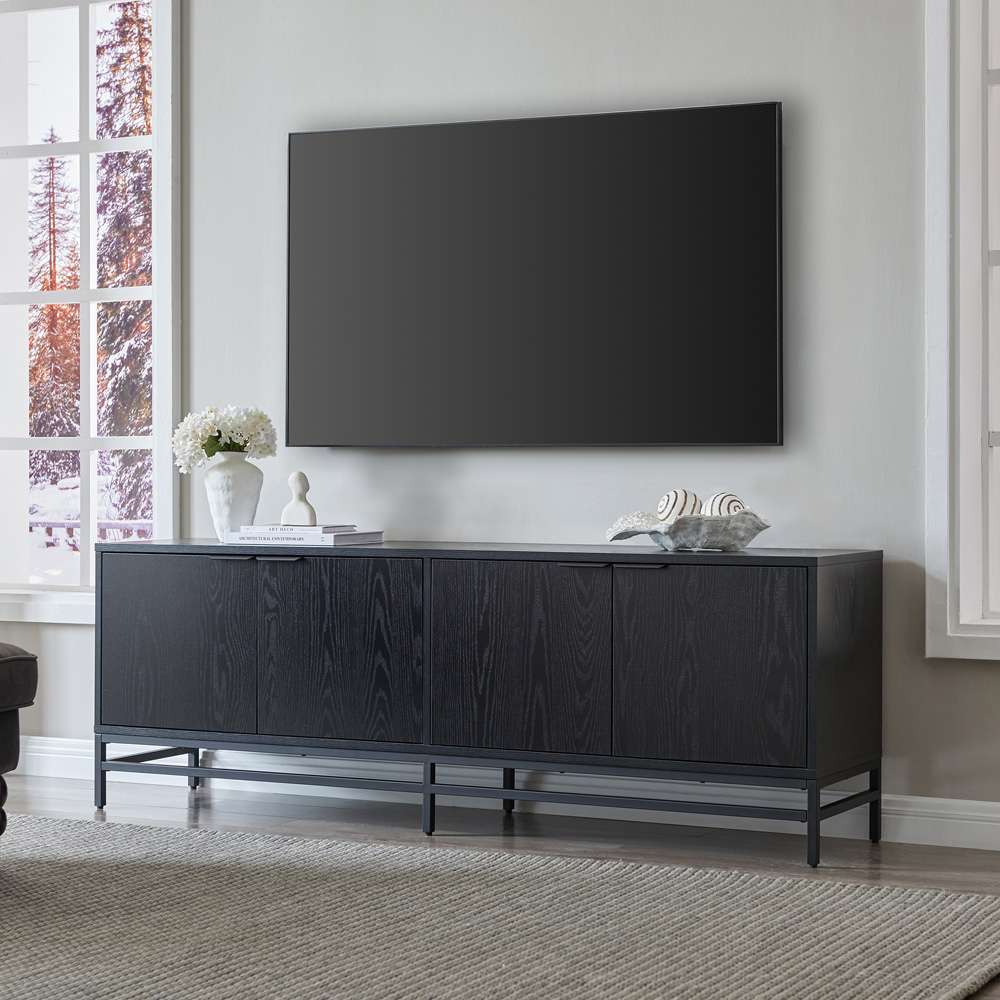 Hudson & Canal - Campello Rectangular TV Stand for TVs up to 78in in Black Grain - TV2072 veiw 7