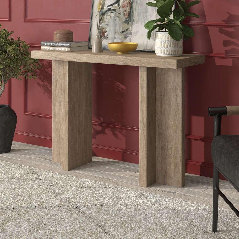 Hudson & Canal - Dimitra 42in Wide Rectangular Console Table in Antiqued Gray Oak - AT2076 veiw 4