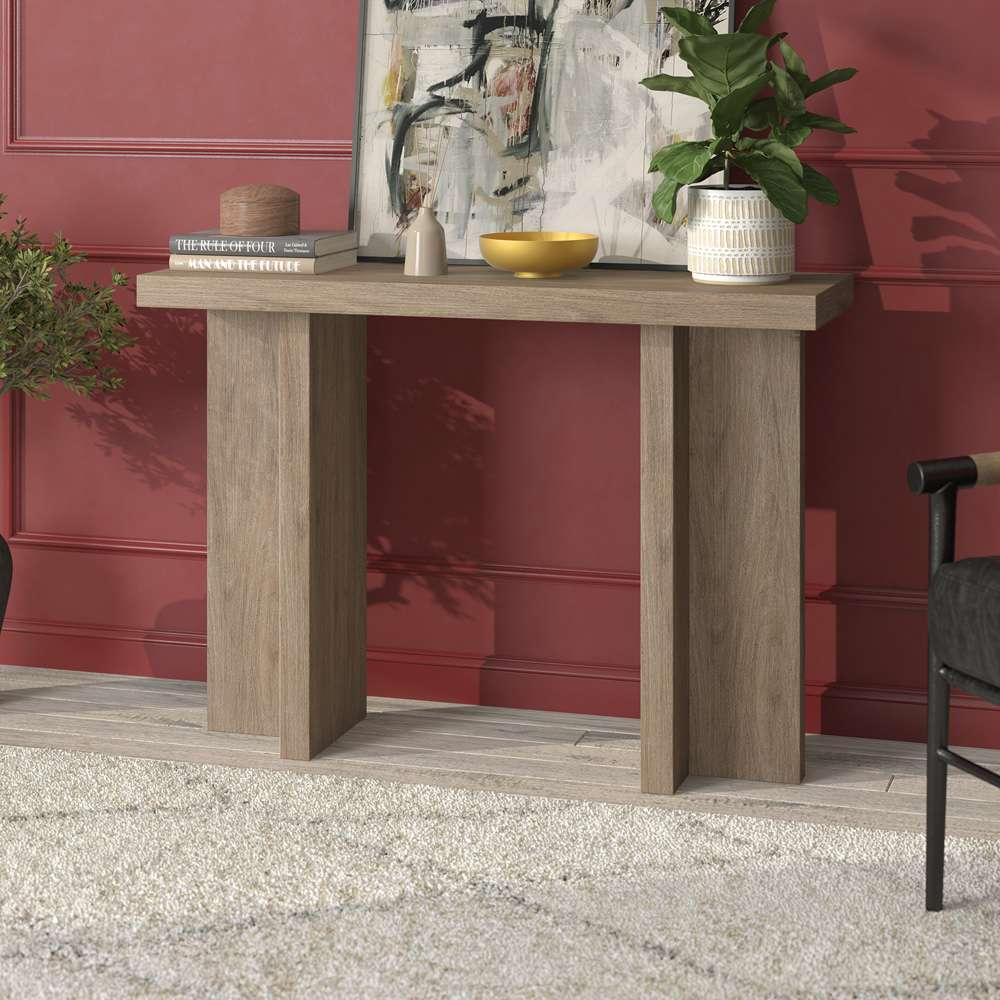 Hudson & Canal - Dimitra 42in Wide Rectangular Console Table in Antiqued Gray Oak - AT2076 veiw 5