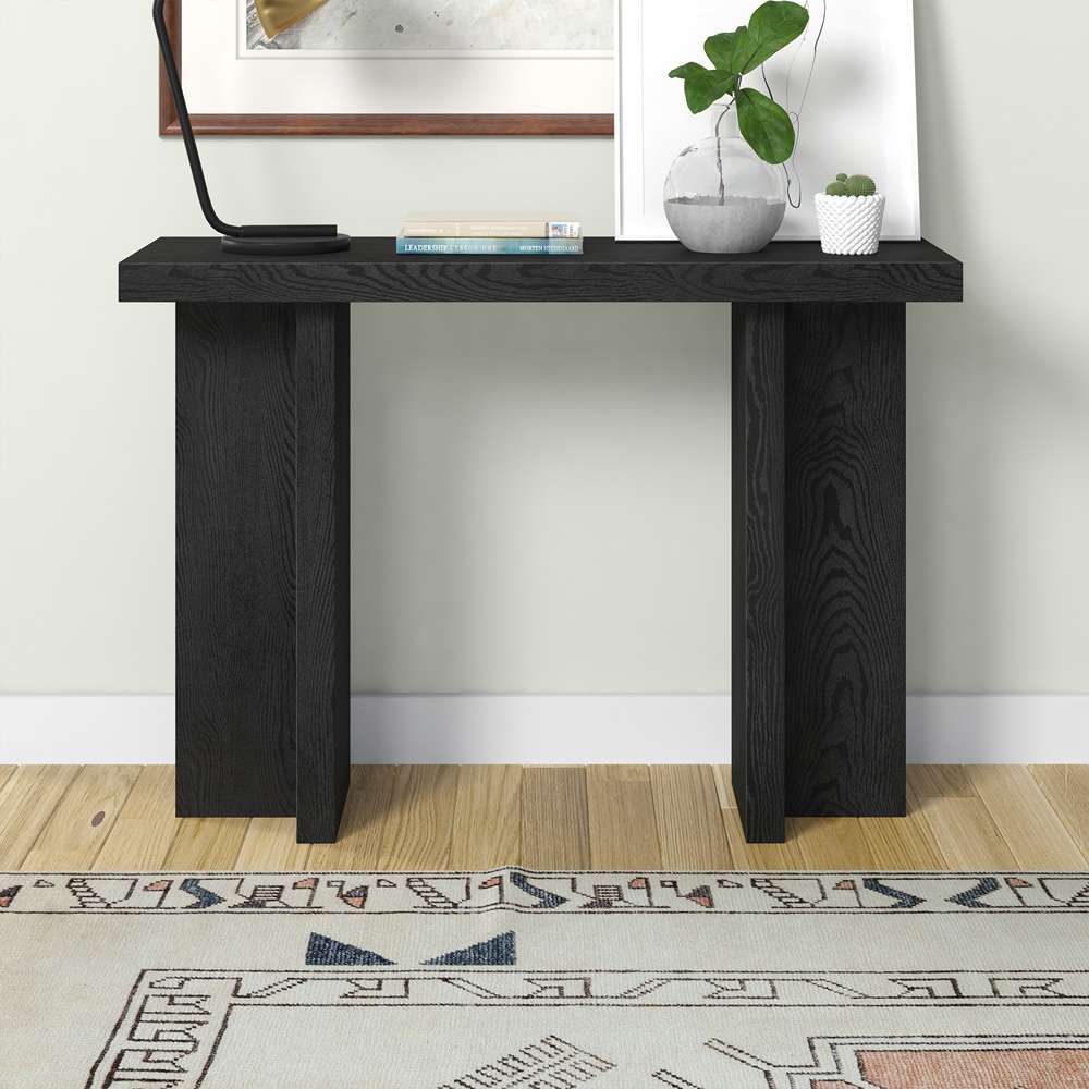 Hudson & Canal - Dimitra 42in Wide Rectangular Console Table in Black Grain - AT2075 veiw 6