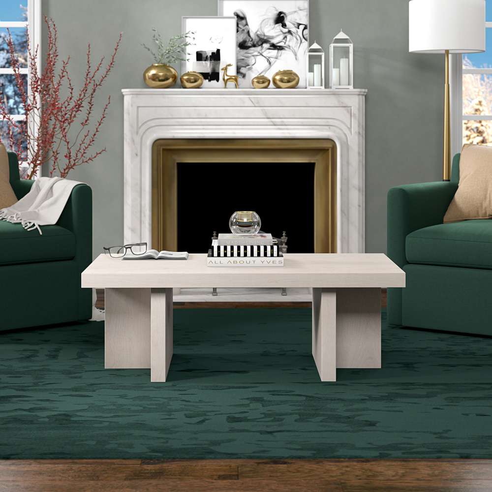 Hudson & Canal - Dimitra 44in Wide Rectangular Coffee Table in Alder White - CT2080 veiw 5