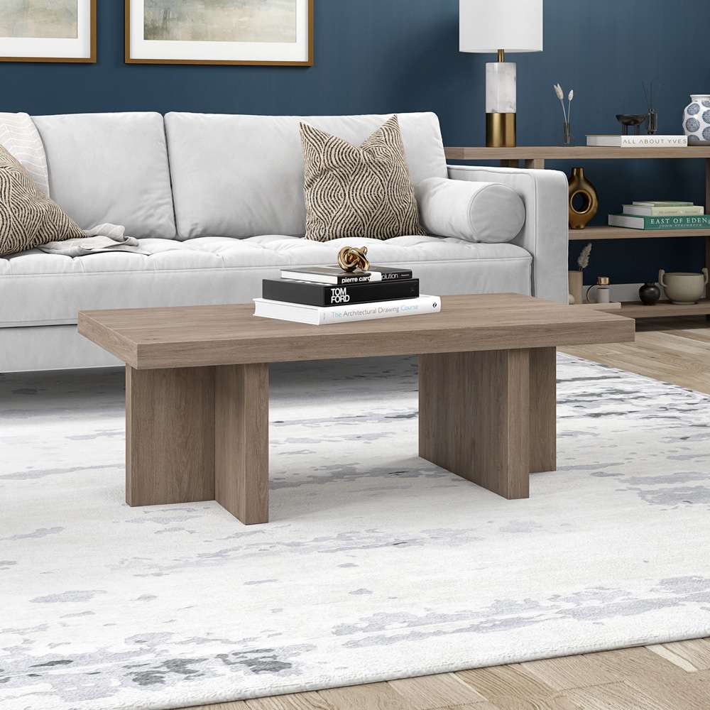Hudson & Canal - Dimitra 44in Wide Rectangular Coffee Table in Antiqued Gray Oak - CT2079 veiw 4