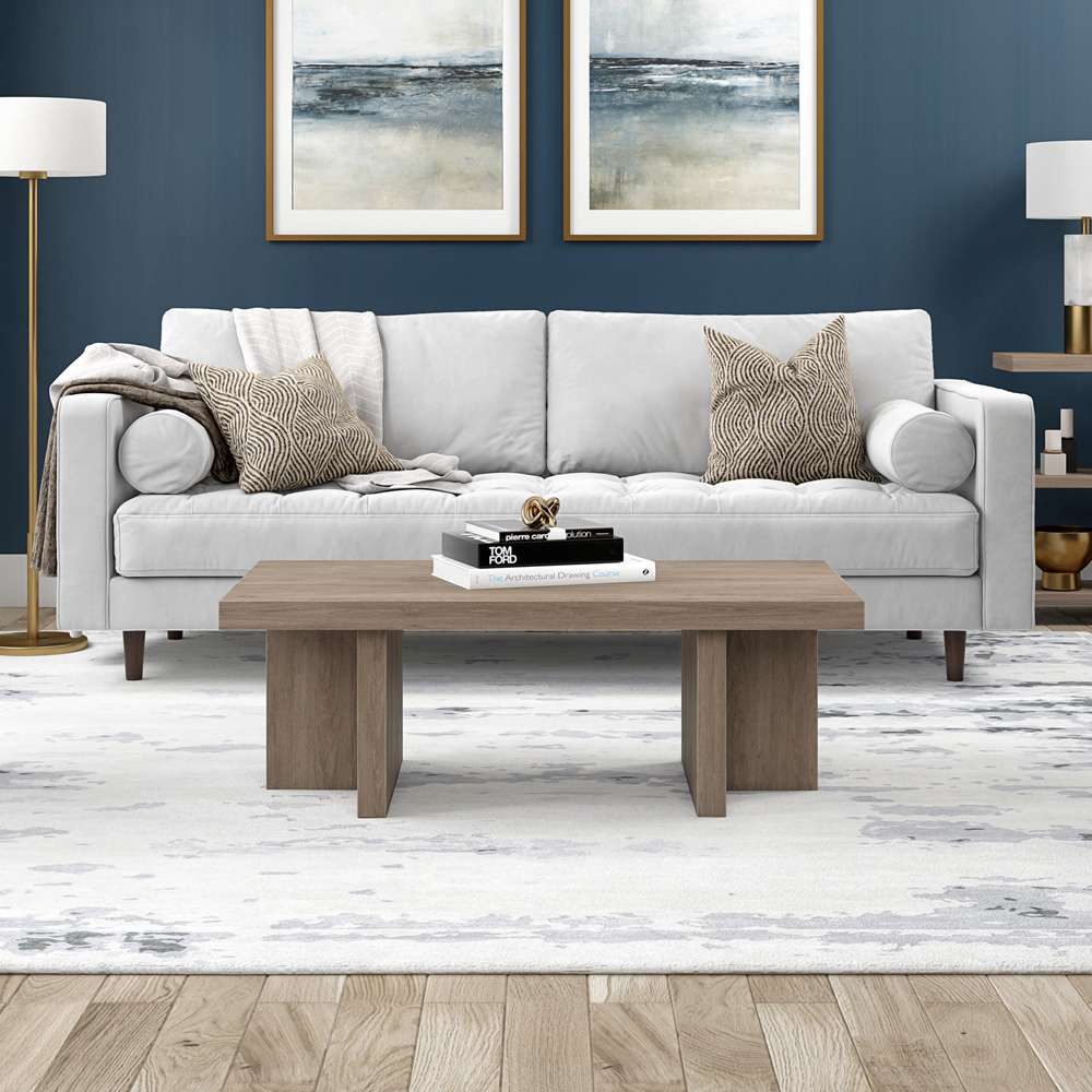 Hudson & Canal - Dimitra 44in Wide Rectangular Coffee Table in Antiqued Gray Oak - CT2079 veiw 5