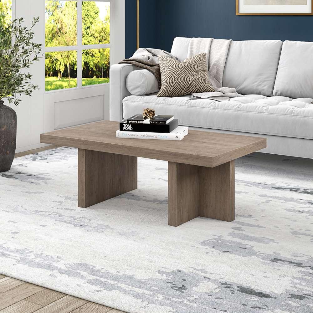 Hudson & Canal - Dimitra 44in Wide Rectangular Coffee Table in Antiqued Gray Oak - CT2079 veiw 6