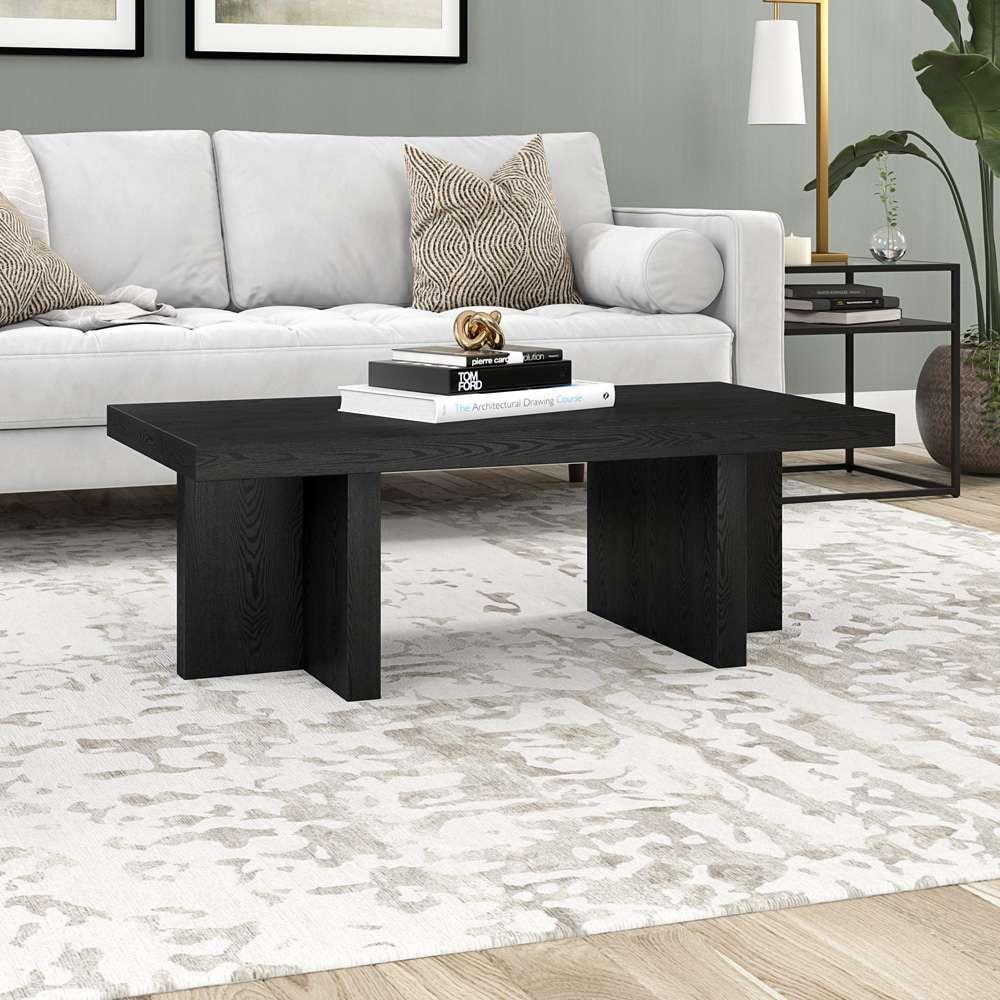 Hudson & Canal - Dimitra 44in Wide Rectangular Coffee Table in Black Grain - CT2078 veiw 4