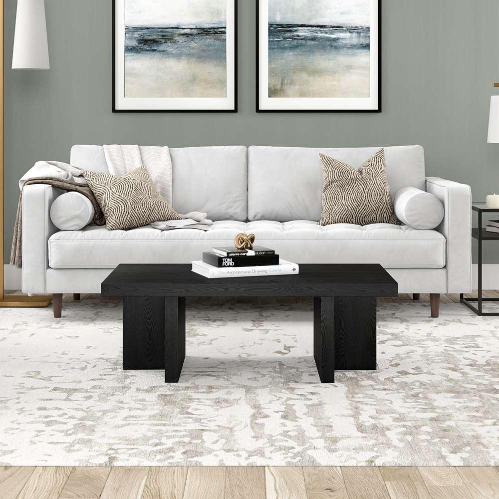Hudson & Canal - Dimitra 44in Wide Rectangular Coffee Table in Black Grain - CT2078 veiw 5