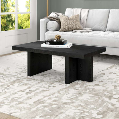 Hudson & Canal - Dimitra 44in Wide Rectangular Coffee Table in Black Grain - CT2078 veiw 6